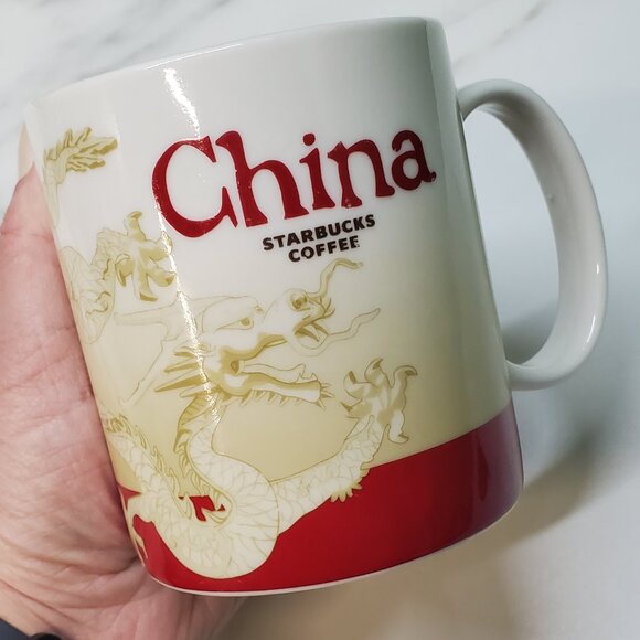 Mug Starbucks China 2009 Coffee Tea Cup Ceramic 16oz Red International Countries - Picture 1 of 9